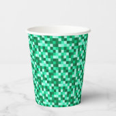 Green Pixels Minecraft Birthday Paper Cups 紙コップ (裏面)