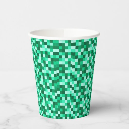 Green Pixels Minecraft Birthday Paper Cups 紙コップ (左)