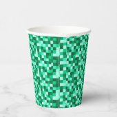 Green Pixels Minecraft Birthday Paper Cups 紙コップ (右)