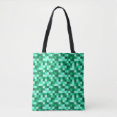 Green Pixels Tote Bag, Minecraft Inspired Tote Bag トートバッグ (正面)