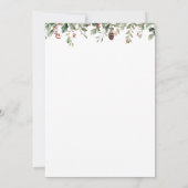 Green Plaid Bow Floral Winter Ornament Baby Shower 招待状 (裏面)