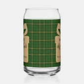 Green Plaid Christmas Festive Pattern -  ガラス缶 (右)
