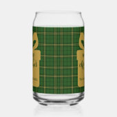 Green Plaid Christmas Festive Pattern -  ガラス缶 (右)