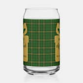 Green Plaid Christmas Festive Pattern -  ガラス缶 (左)