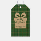 Green Plaid Christmas Festive Pattern -  ギフトタグ (正面)