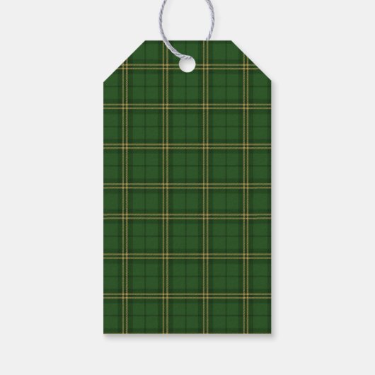 Green Plaid Christmas Festive Pattern - ギフトタグ (裏面)