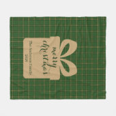 Green Plaid Christmas Festive Pattern -  フリースブランケット (正面(横))