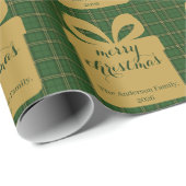 Green Plaid Christmas Festive Pattern -  ラッピングペーパー (ロールコーナー)