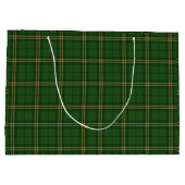 Green Plaid Christmas Festive Pattern - ラージペーパーバッグ (裏面)