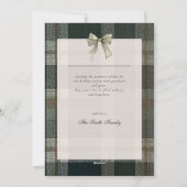 Green Plaid Christmas One Photo Holiday Card シーズンカード (裏面)