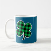 Green Plaid Clover St Patricks Day Women Shamrock  コーヒーマグカップ (左)
