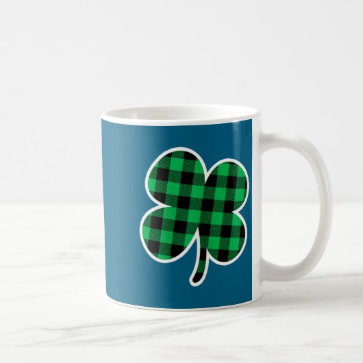Green Plaid Clover St Patricks Day Women Shamrock  コーヒーマグカップ (右)