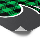 Green Plaid Clover St Patricks Day Women Shamrock  ポスター (角)