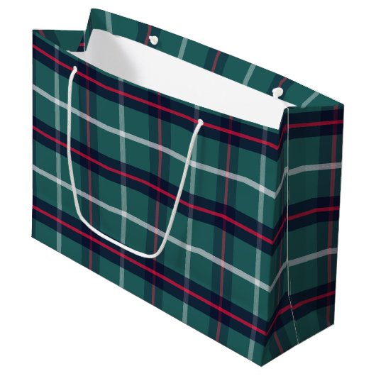 Green Plaid Gift Bag ラージペーパーバッグ (正面アングル)