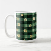 Green Plaid Gold Shamrocks St. Patrick's Day コーヒーマグカップ (左)
