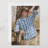 Green Plaid Golf Themed Graduation Party 招待状 (裏面)