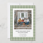 Green Plaid New Home Moving Christmas Photo シーズンカード (正面)