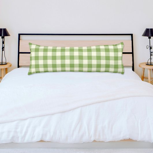 Green Plaid Pattern Body Pillow ボディピロー