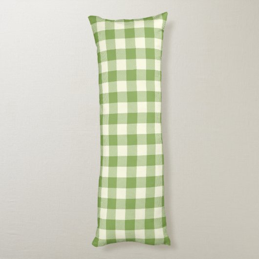 Green Plaid Pattern Body Pillow ボディピロー (裏面 (縦))