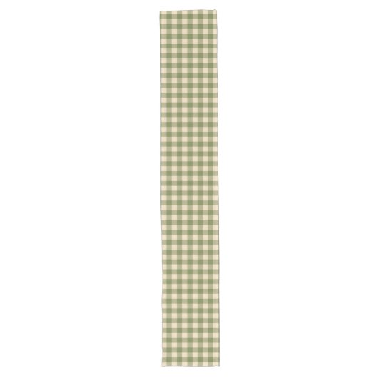 Green Plaid Pattern Table Runner ロングテーブルランナー (正面)