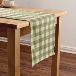 Green Plaid Pattern Table Runner ロングテーブルランナー