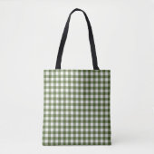 Green Plaid Pattern Tote トートバッグ (正面)