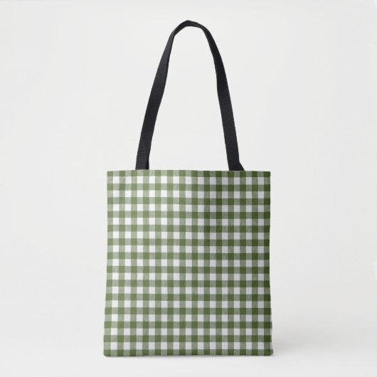 Green Plaid Pattern Tote トートバッグ (正面)