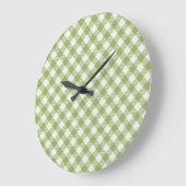 Green Plaid Pattern Wall clock ラージ壁時計 (傾斜)