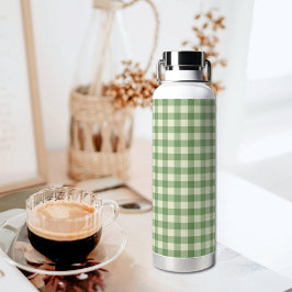  Green Plaid Pattern Water Bottle ウォーターボトル