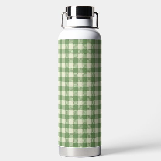  Green Plaid Pattern Water Bottle ウォーターボトル (背面)