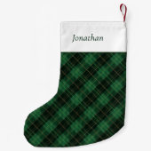 Green Plaid Personalized スモールクリスマスストッキング (裏面)