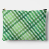 Green Plaid Print Cosmetic Bag アクセサリーポーチ (正面)
