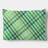 Green Plaid Print Cosmetic Bag アクセサリーポーチ (裏面)
