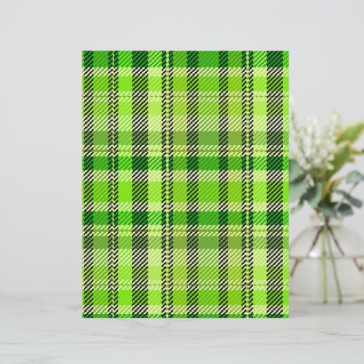 Green Plaid Scrapbook Paper 2-Sided Page (スタンド正面)