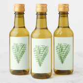 Green plant in the shape of a bouquet. ワインラベル (ボトル)