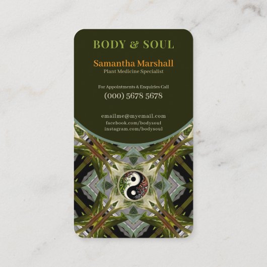 Green Plant Medicine Holistic Naturopathic 名刺 (裏面)