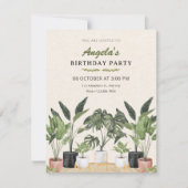 Green plants birthday 招待状 (正面)