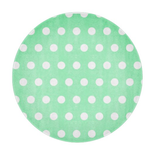 Green Poka Dots カッティングボード (正面)
