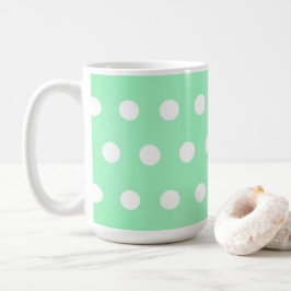 Green Poka Dots コーヒーマグカップ