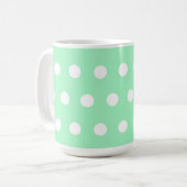 Green Poka Dots コーヒーマグカップ (正面左)