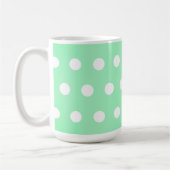 Green Poka Dots コーヒーマグカップ (左)