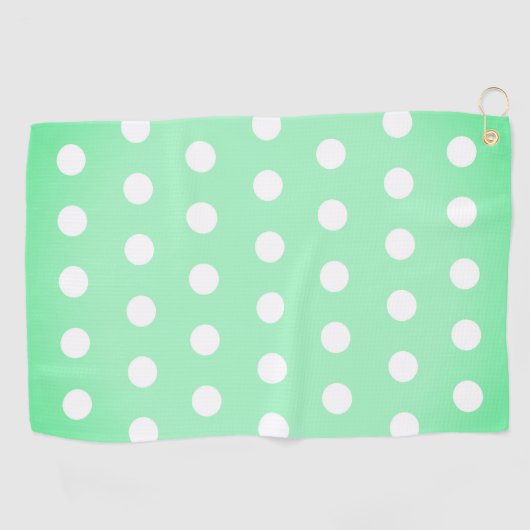 Green Poka Dots ゴルフタオル (横)