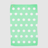 Green Poka Dots ゴルフタオル (正面)