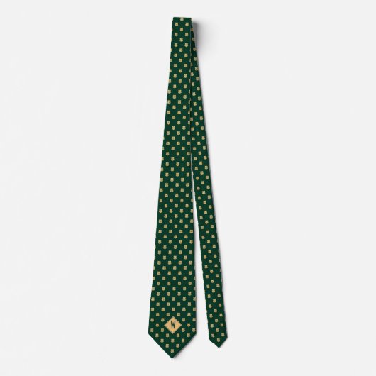 Green Police Badge Pattern ネクタイ (正面)
