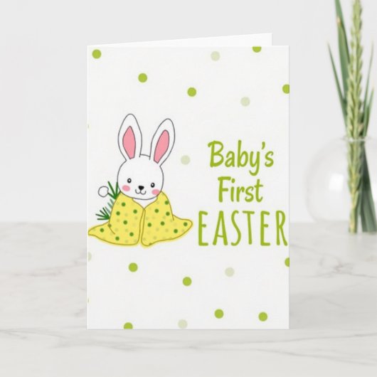 Green Polka Dot Baby Card カード (正面)
