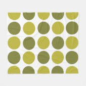 Green Polka Dots  フリースブランケット (正面(横))