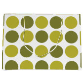 Green Polka Dots Baby Shower Birthday ラージペーパーバッグ (正面)