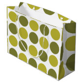 Green Polka Dots Baby Shower Birthday ラージペーパーバッグ (裏面アングル)