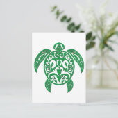 Green Polynesian Sea Turtle ポストカード (スタンド正面)