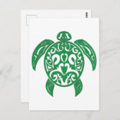 Green Polynesian Sea Turtle ポストカード (正面/裏面)
